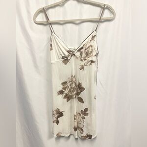 PJ Luxe Cream & Brown Floral Nighty NWT